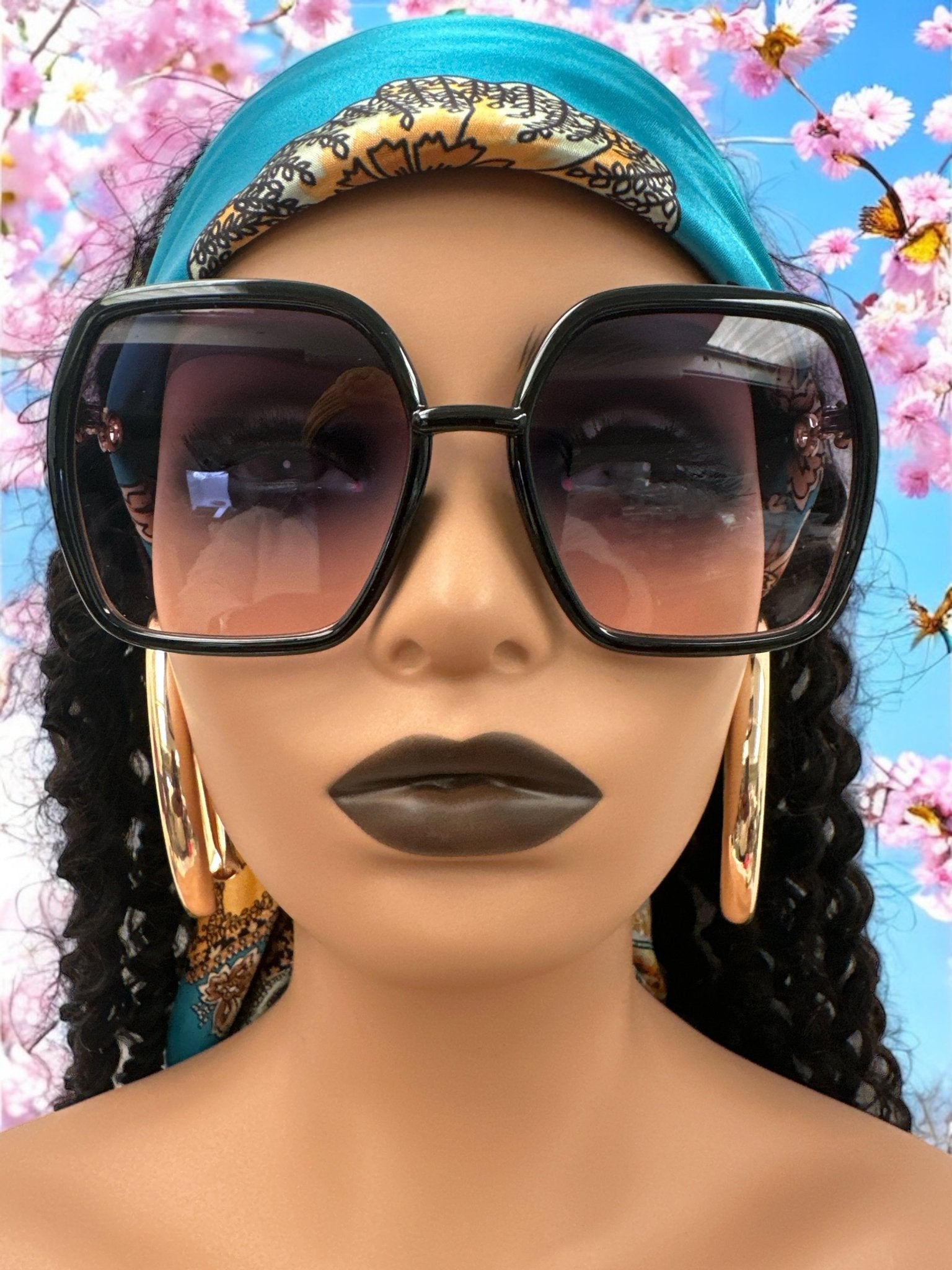 Oversized Trendy Square Sunglasses – UV400 Gradient Lens Fashion Shades for Women - Fatisha Boutique