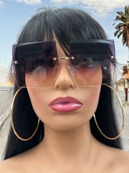 Oversized Trendy UV400 Square Sunglasses – Chic Gradient Lens Shades for Women - Fatisha Boutique