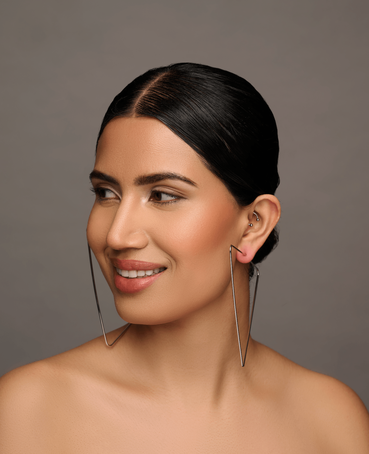 Oversized Triangle Statement Hoop Earrings - Fatisha Boutique