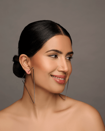 Oversized Triangle Statement Hoop Earrings - Fatisha Boutique