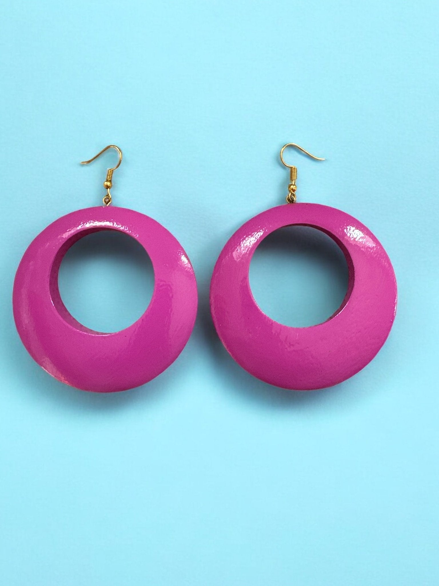 Pink Wooden Dangle Ethnic Earrings - Fatisha Boutique