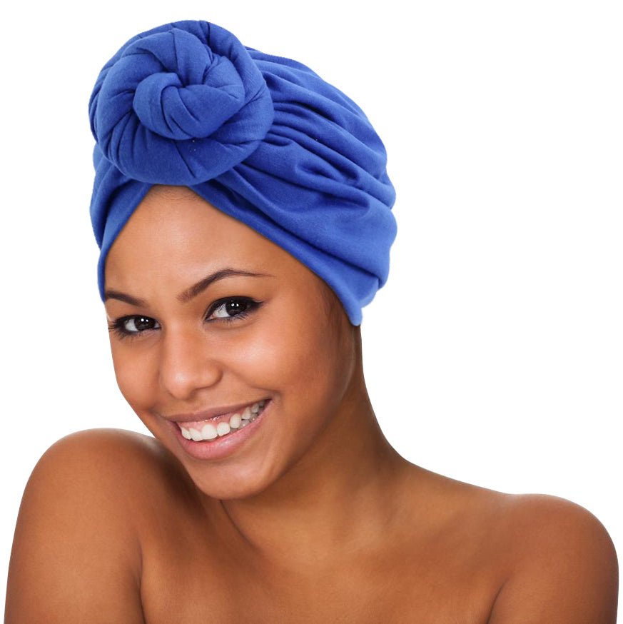 Pre - Tied Double Twisted Knot Stretch Soft Fabric Ready to Wear Turban Caps - Fatisha Boutique