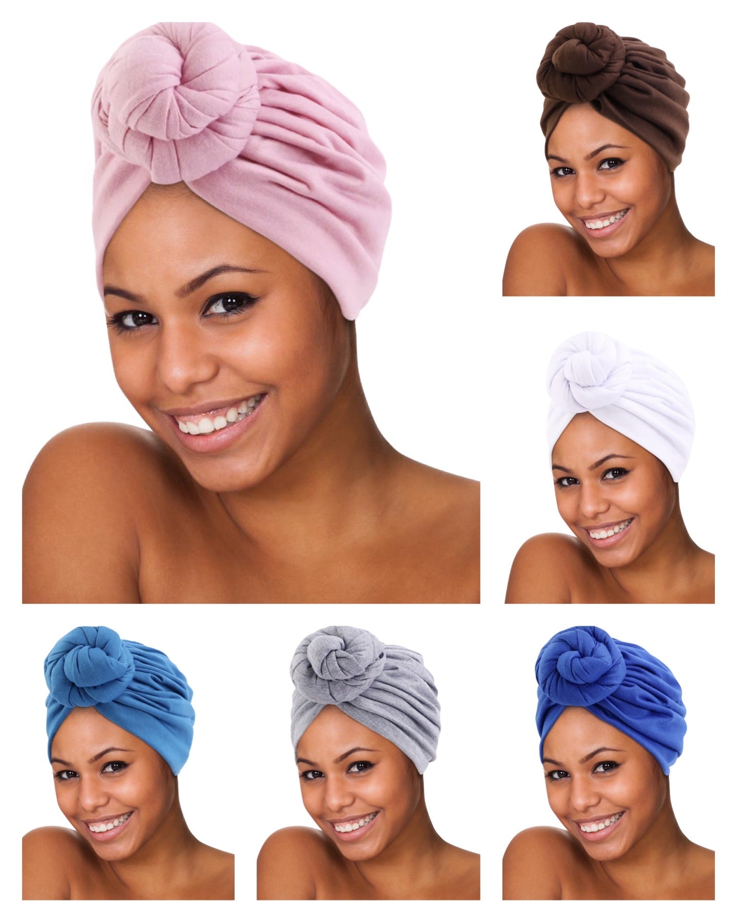 Pre - Tied Double Twisted Knot Stretch Soft Fabric Ready to Wear Turban Caps - Fatisha Boutique