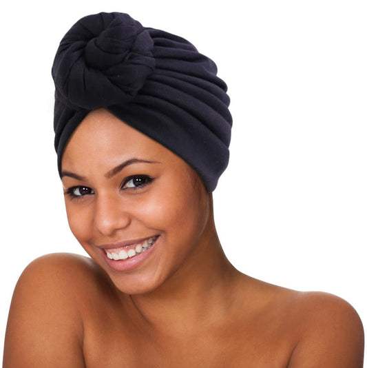 Pre - Tied Double Twisted Knot Stretch Soft Fabric Ready to Wear Turban Caps - Fatisha Boutique