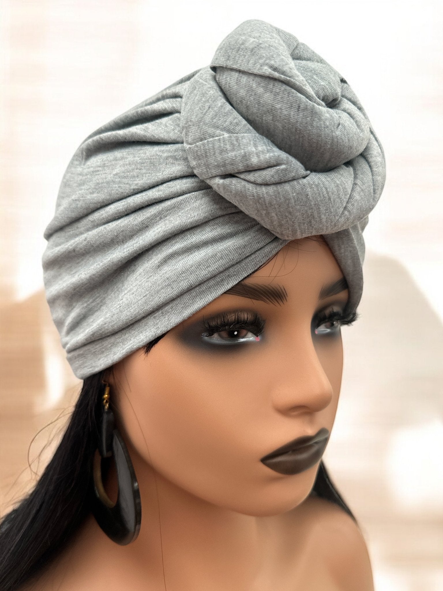 Pre - Tied Double Twisted Knot Stretch Soft Fabric Ready to Wear Turban Caps - Fatisha Boutique