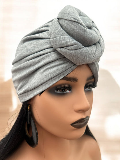 Pre - Tied Double Twisted Knot Stretch Soft Fabric Ready to Wear Turban Caps - Fatisha Boutique
