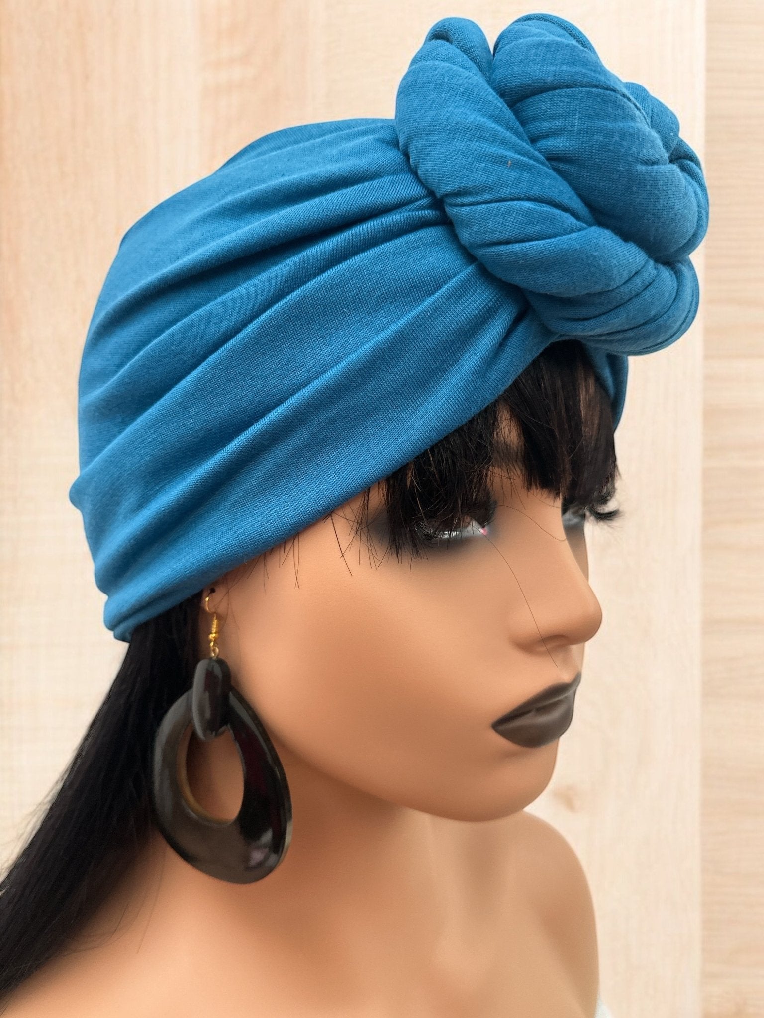 Pre - Tied Double Twisted Knot Stretch Soft Fabric Ready to Wear Turban Caps - Fatisha Boutique