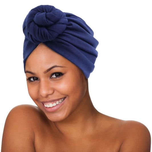 Pre - Tied Double Twisted Knot Stretch Soft Fabric Ready to Wear Turban Caps - Fatisha Boutique