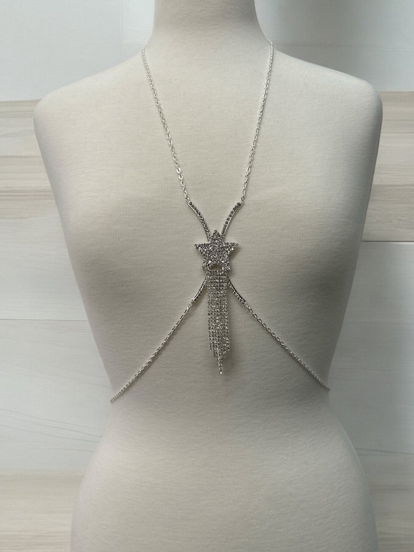 Rhinestone Body Chain Harness – Sparkling Statement Body Jewellery for Women - Fatisha Boutique