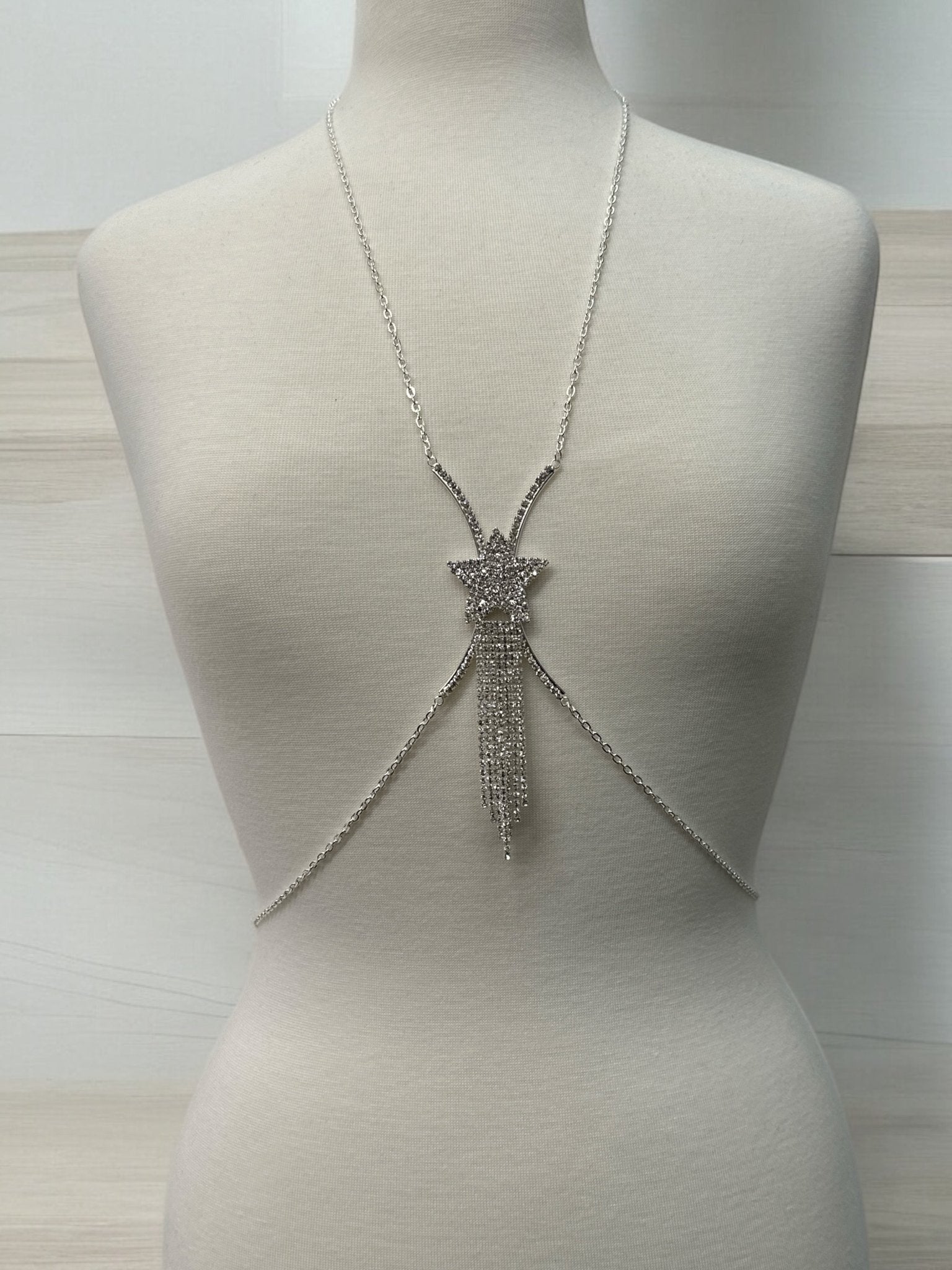 Rhinestone Body Chain Harness – Sparkling Statement Body Jewellery for Women - Fatisha Boutique