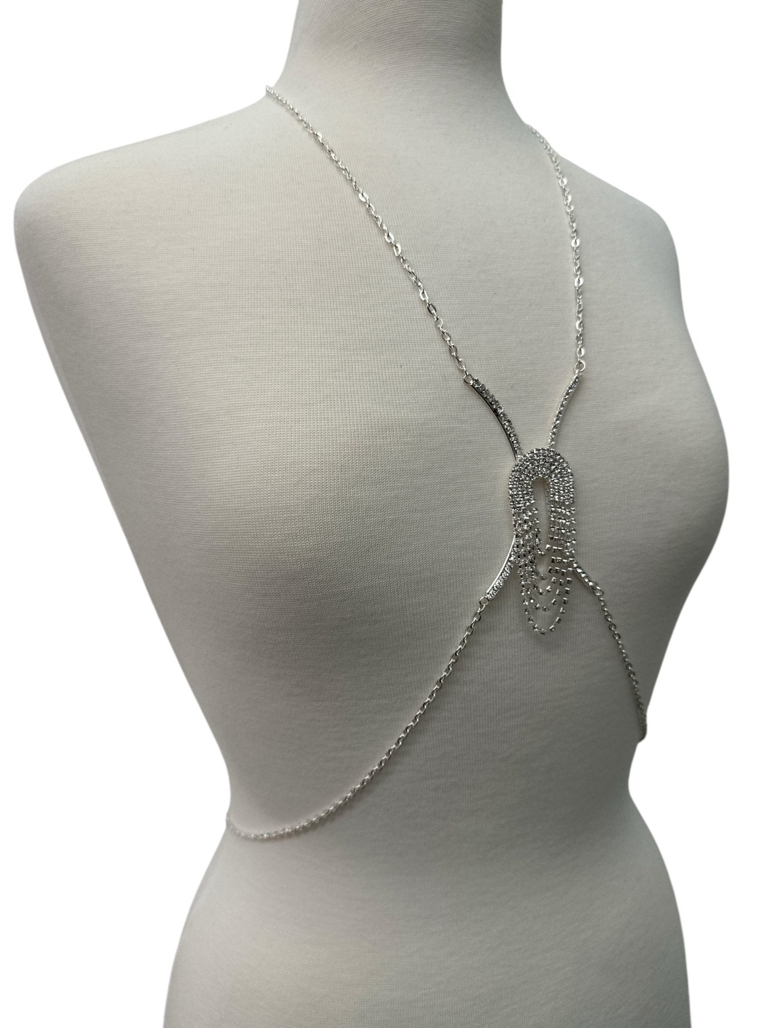 Rhinestone Body Chain Harness – Sparkling Statement Body Jewellery for Women - Fatisha Boutique