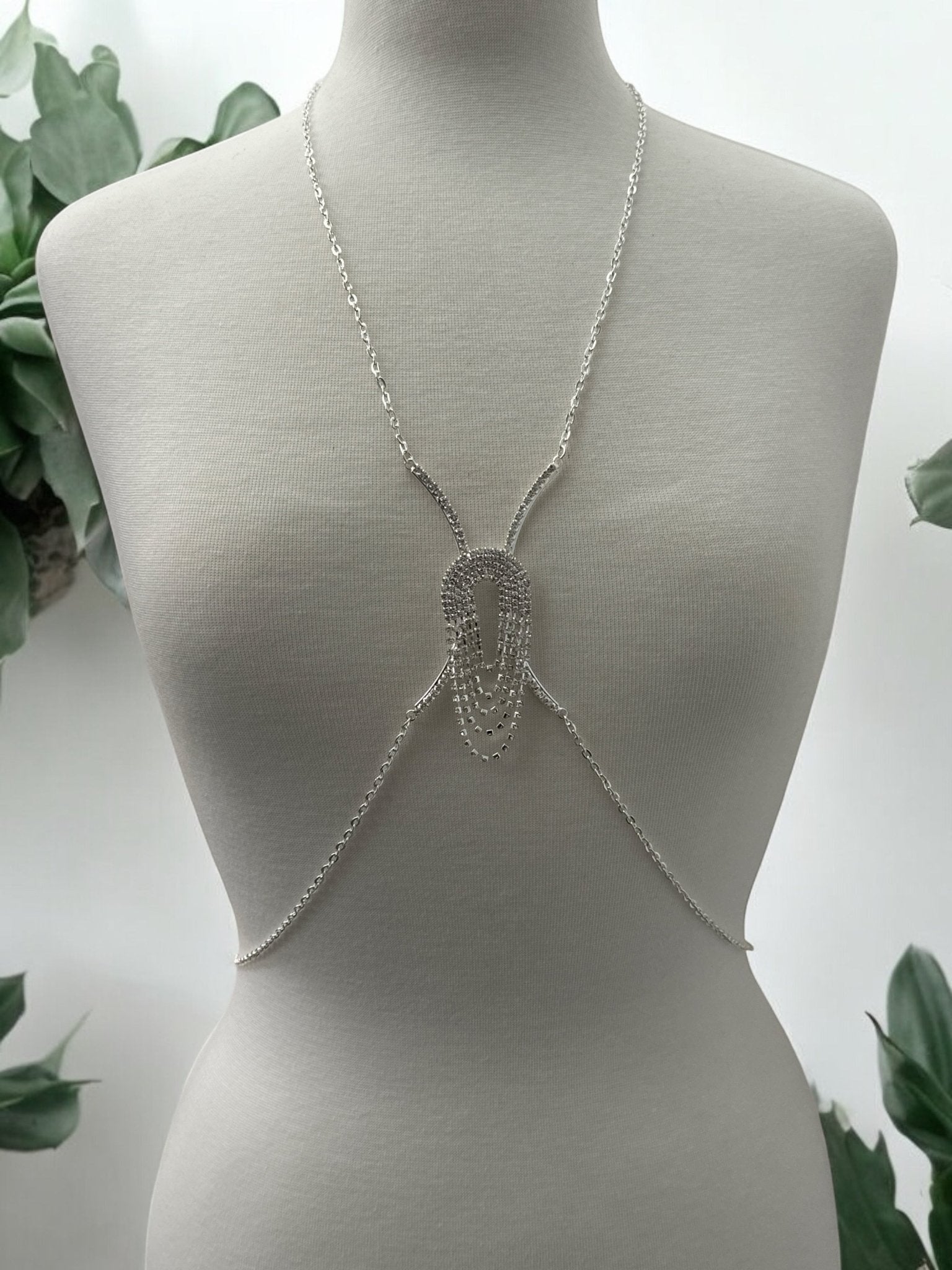 Rhinestone Body Chain Harness – Sparkling Statement Body Jewellery for Women - Fatisha Boutique