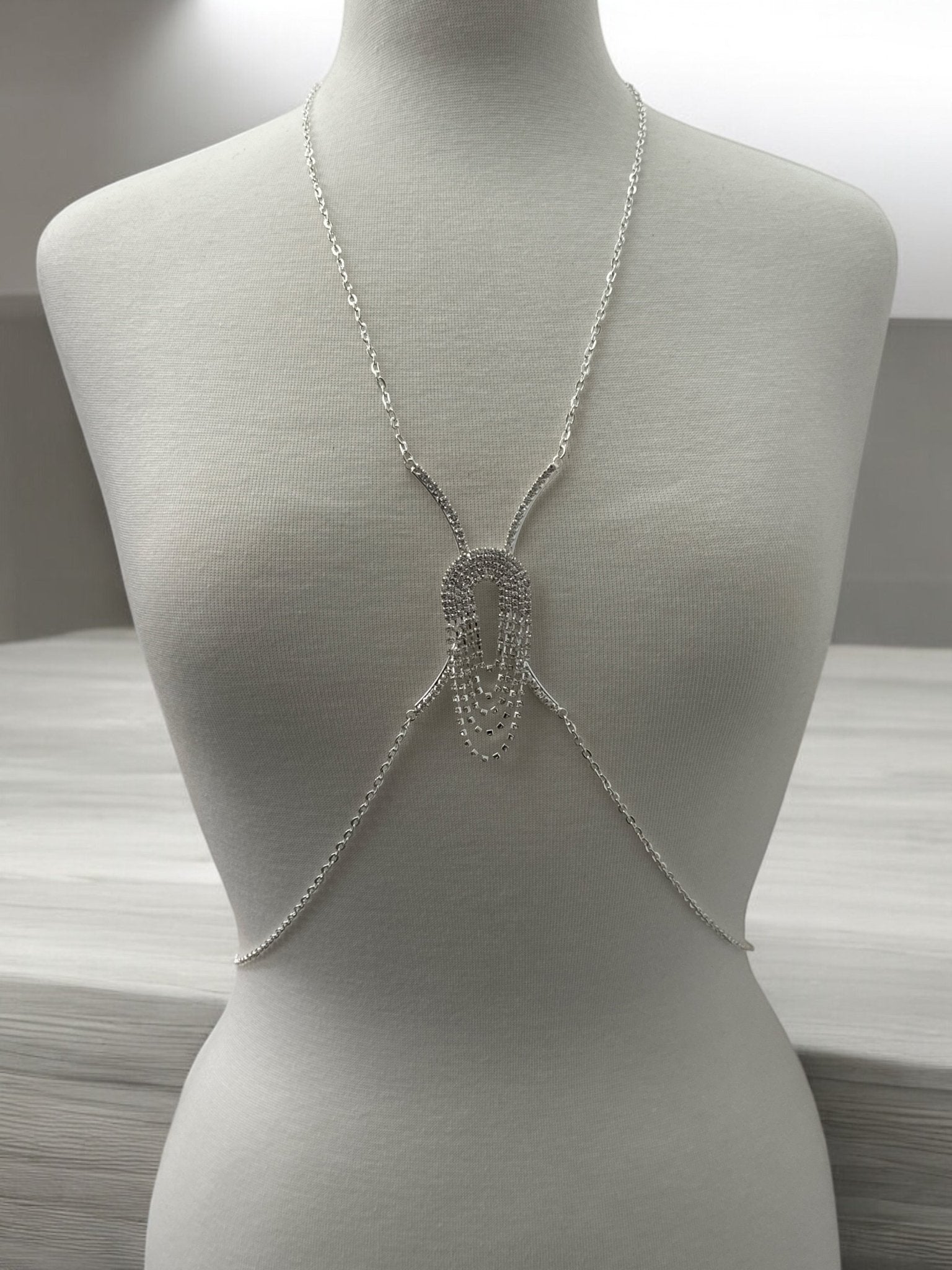 Rhinestone Body Chain Harness – Sparkling Statement Body Jewellery for Women - Fatisha Boutique