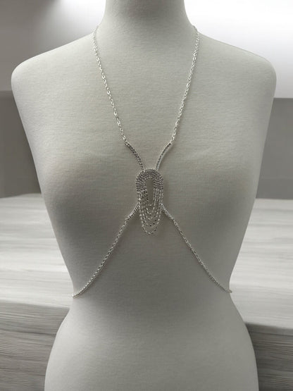 Rhinestone Body Chain Harness – Sparkling Statement Body Jewellery for Women - Fatisha Boutique