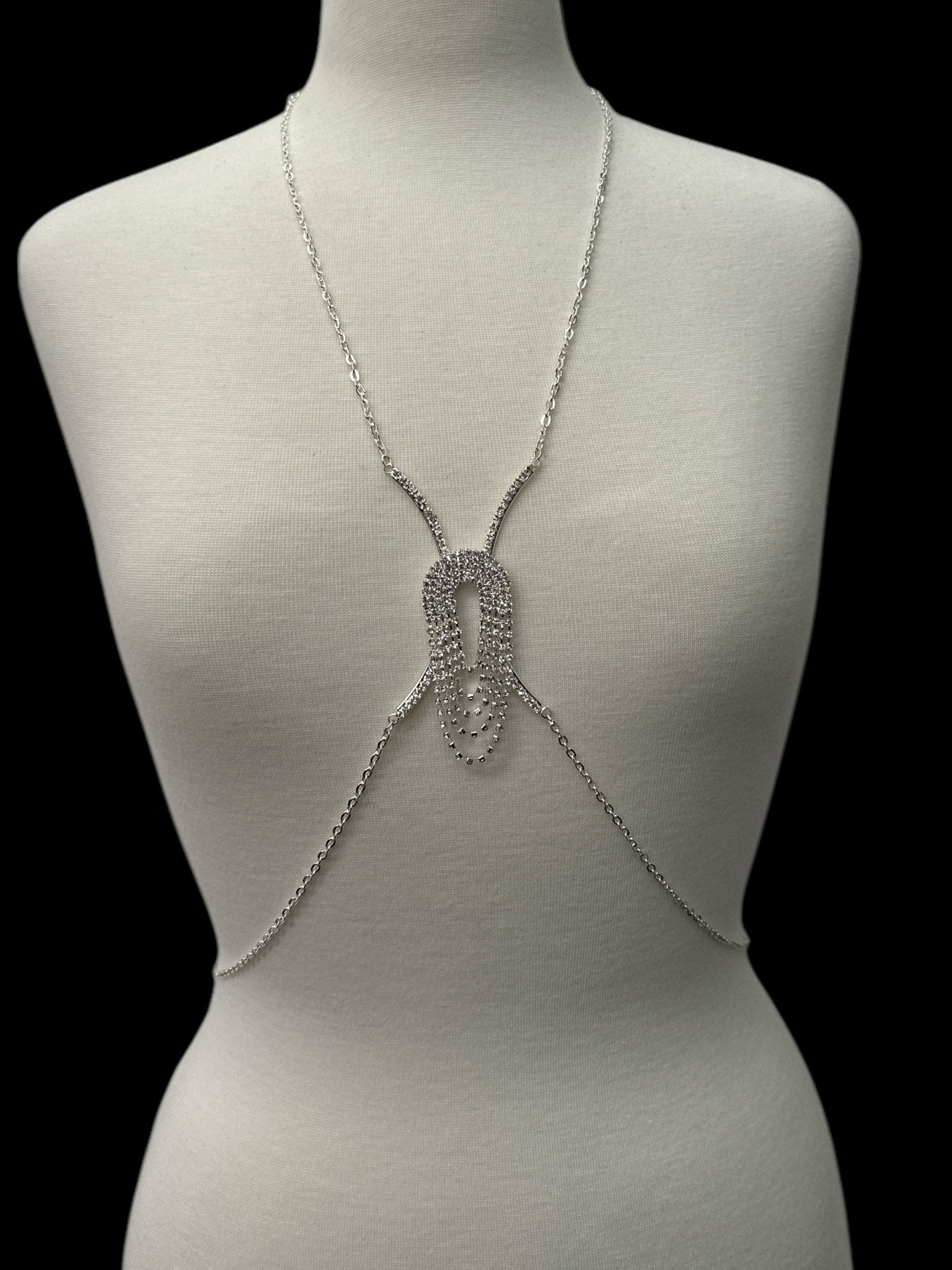 Rhinestone Body Chain Harness – Sparkling Statement Body Jewellery for Women - Fatisha Boutique
