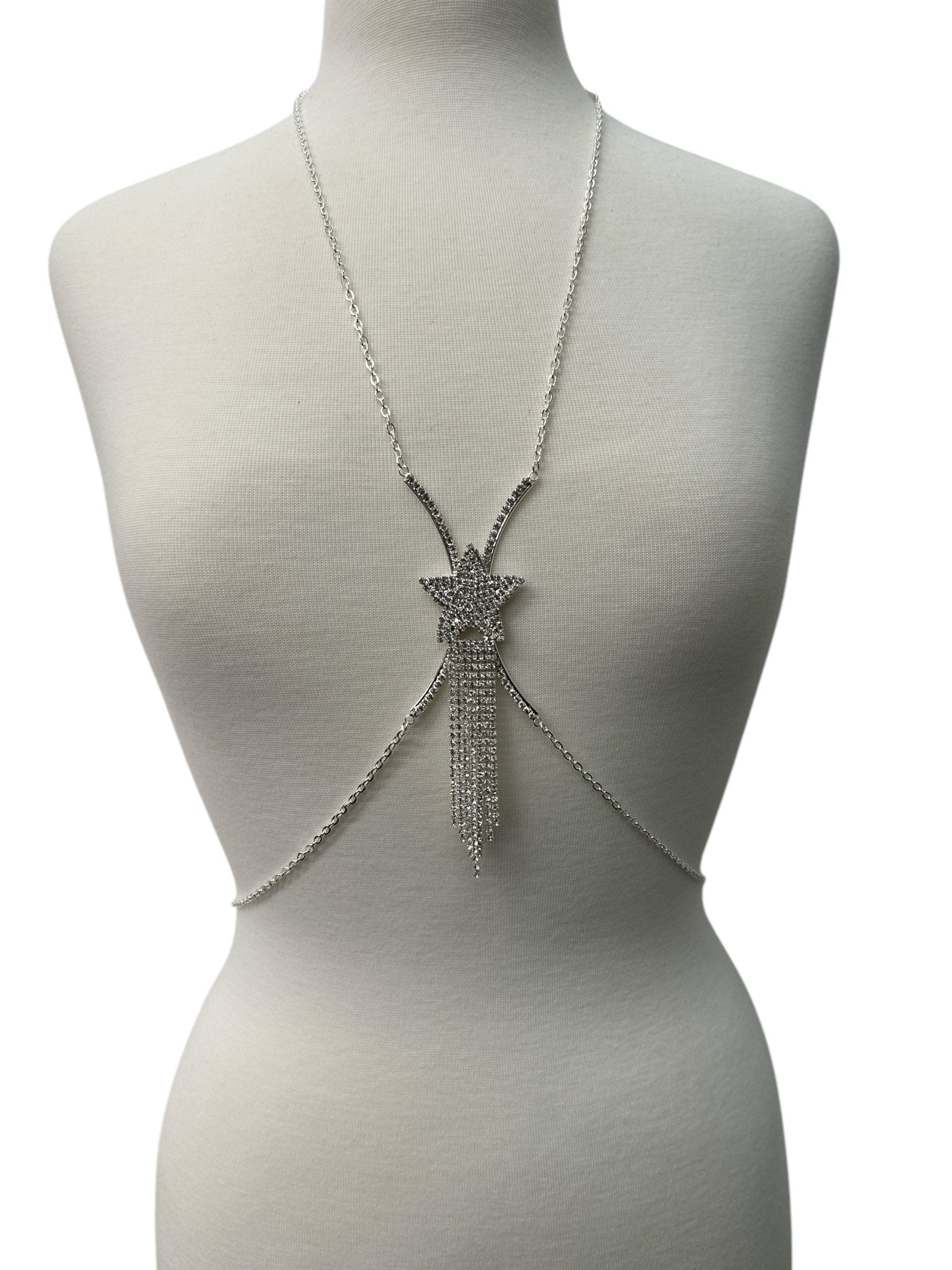 Rhinestone Body Chain Harness – Sparkling Statement Body Jewellery for Women - Fatisha Boutique
