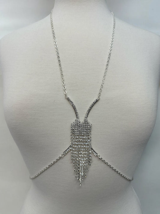 Rhinestone Body Chain Harness – Sparkling Statement Body Jewellery for Women - Fatisha Boutique