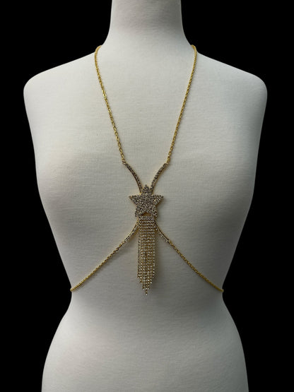 Rhinestone Body Chain Harness – Sparkling Statement Body Jewellery for Women - Fatisha Boutique