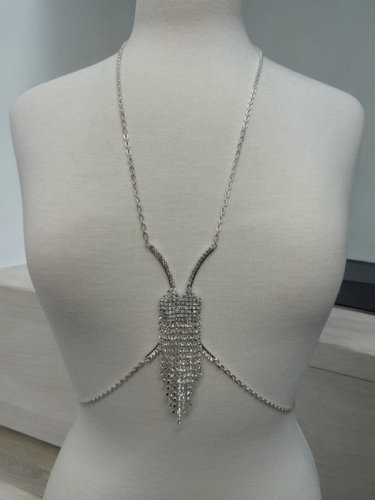 Rhinestone Body Chain Harness – Sparkling Statement Body Jewellery for Women - Fatisha Boutique