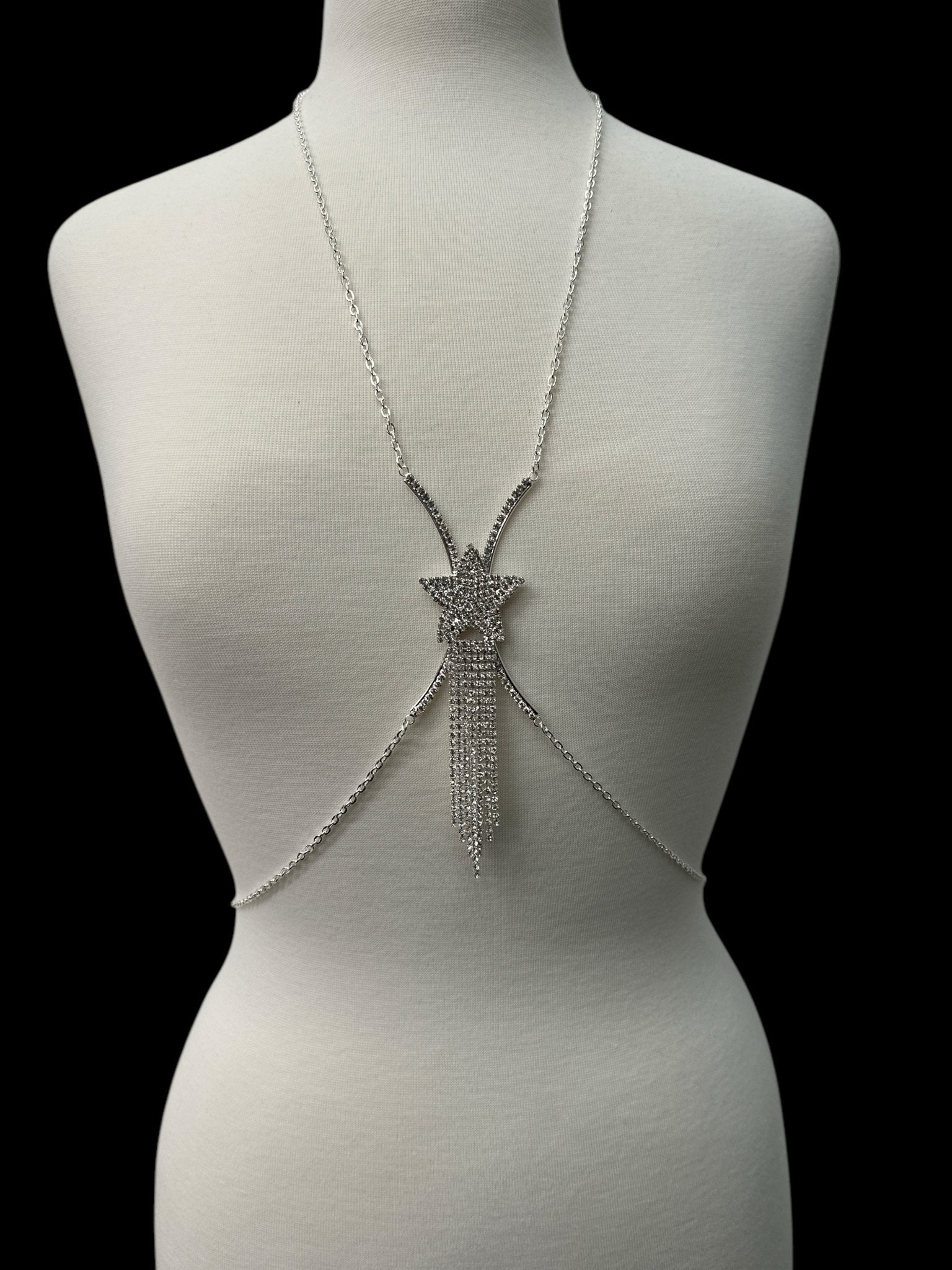 Rhinestone Body Chain Harness – Sparkling Statement Body Jewellery for Women - Fatisha Boutique