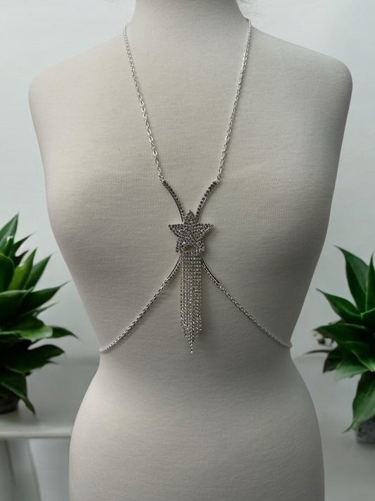 Rhinestone Body Chain Harness – Sparkling Statement Body Jewellery for Women - Fatisha Boutique