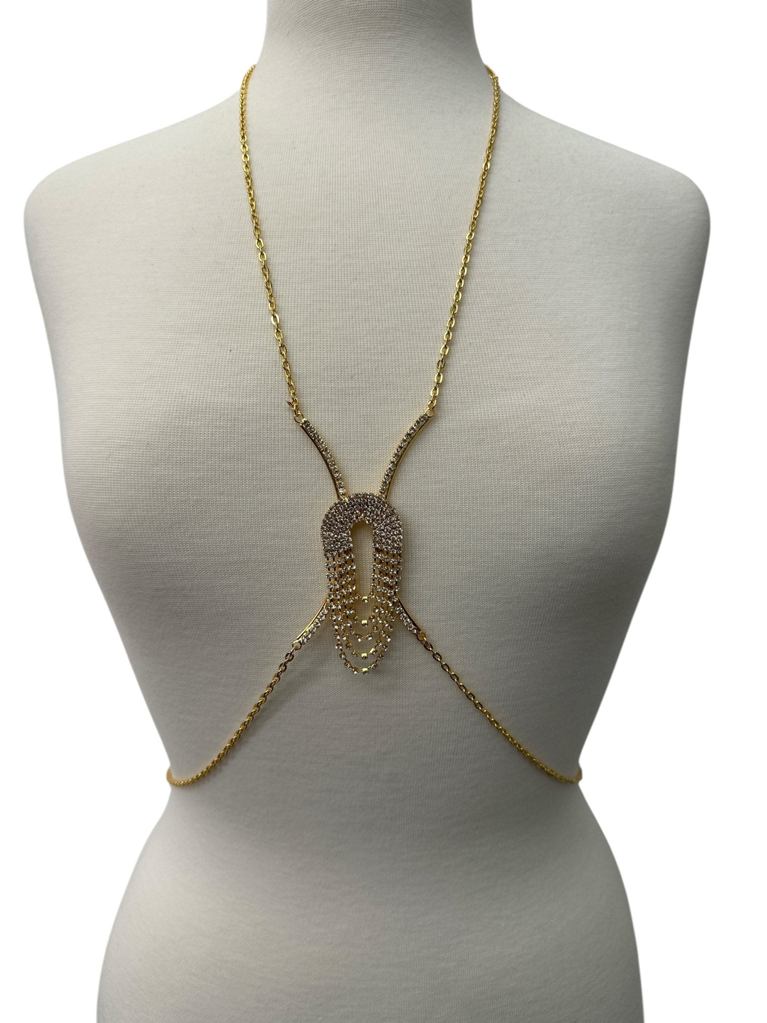 Rhinestone Body Chain Harness – Sparkling Statement Body Jewellery for Women - Fatisha Boutique
