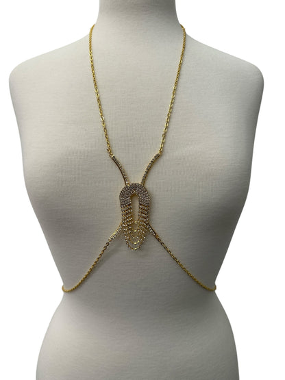 Rhinestone Body Chain Harness – Sparkling Statement Body Jewellery for Women - Fatisha Boutique