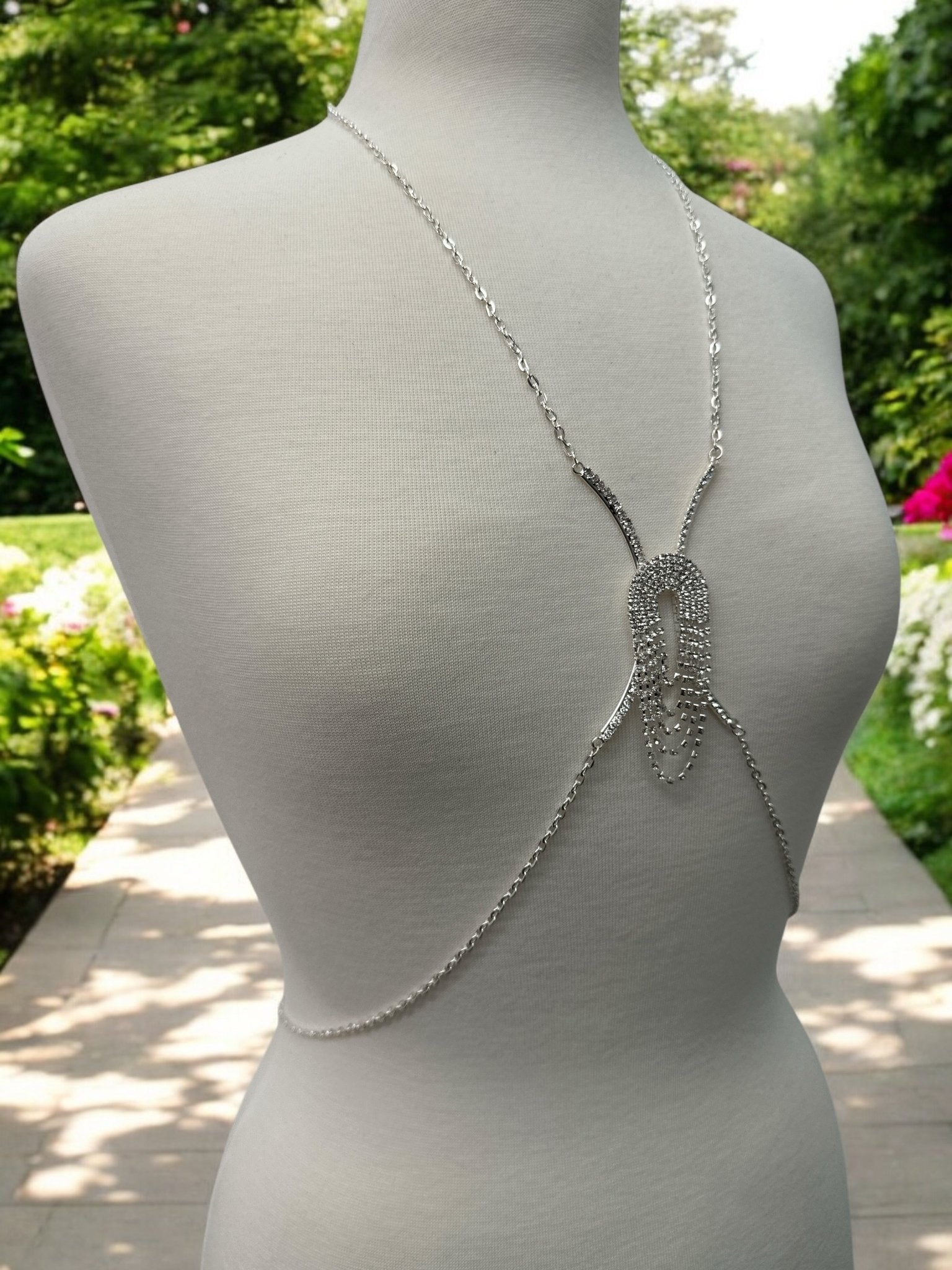 Rhinestone Body Chain Harness – Sparkling Statement Body Jewellery for Women - Fatisha Boutique