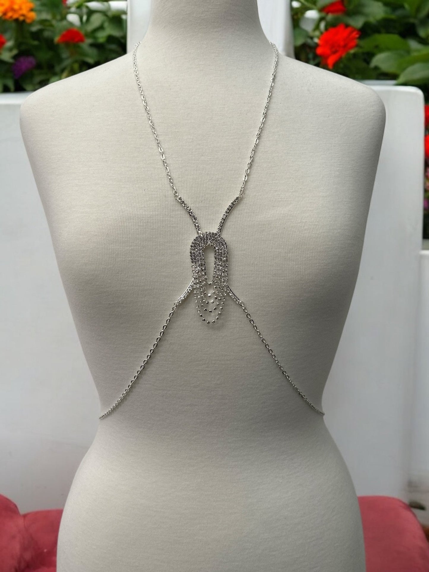 Rhinestone Body Chain Harness – Sparkling Statement Body Jewellery for Women - Fatisha Boutique