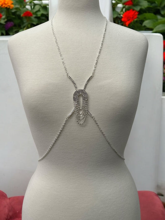 Rhinestone Body Chain Harness – Sparkling Statement Body Jewellery for Women - Fatisha Boutique