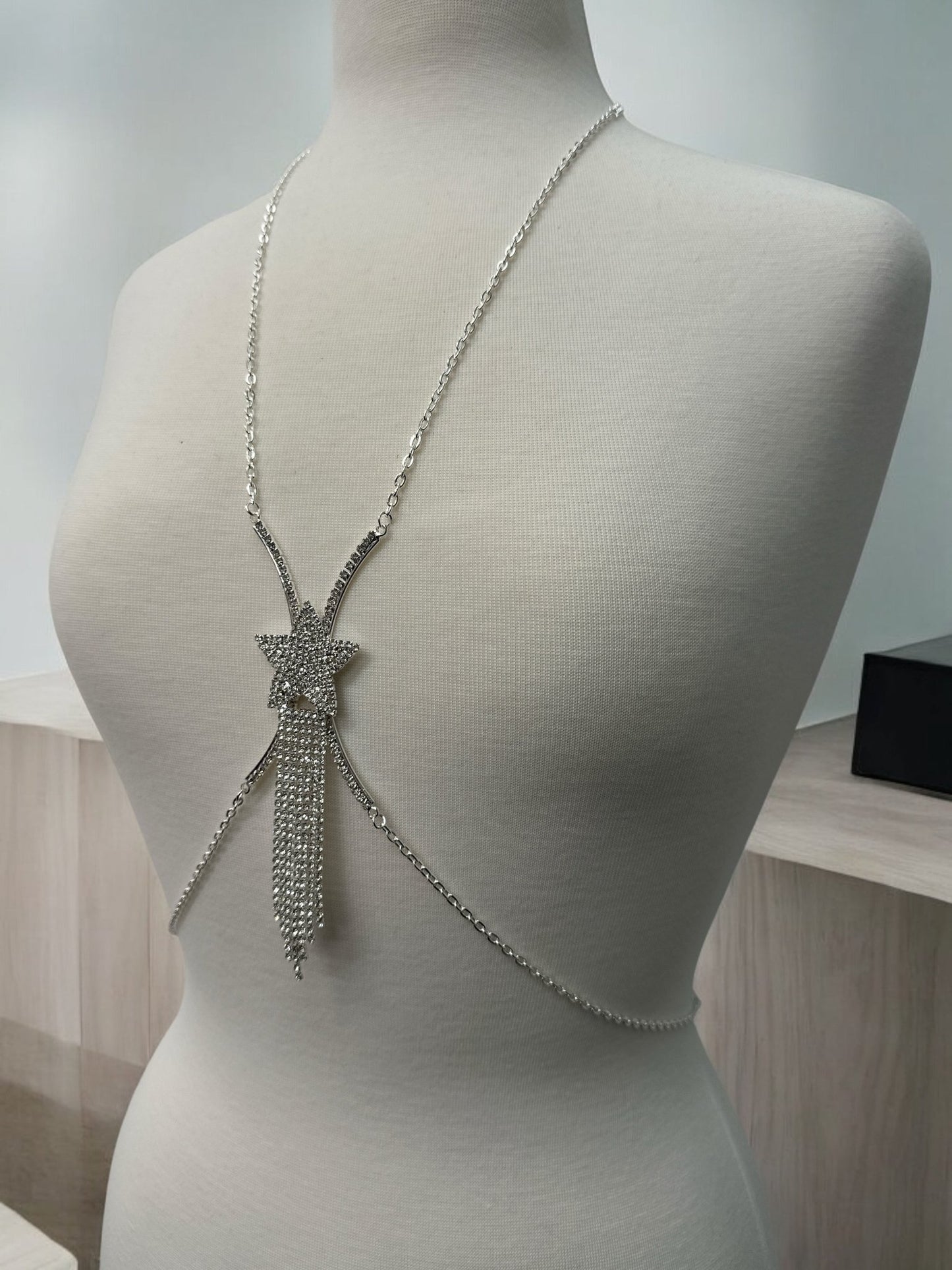 Rhinestone Body Chain Harness – Sparkling Statement Body Jewellery for Women - Fatisha Boutique