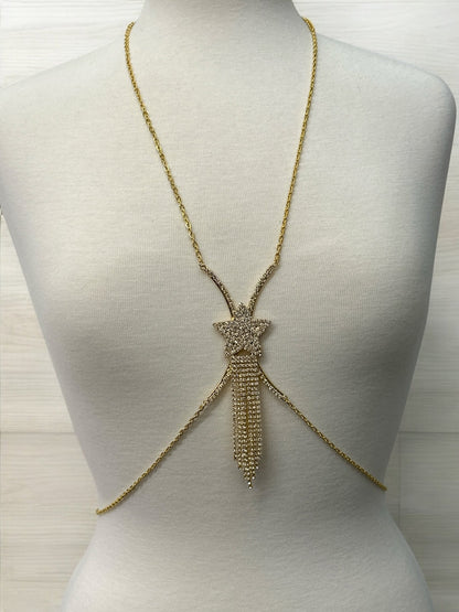 Rhinestone Body Chain Harness – Sparkling Statement Body Jewellery for Women - Fatisha Boutique