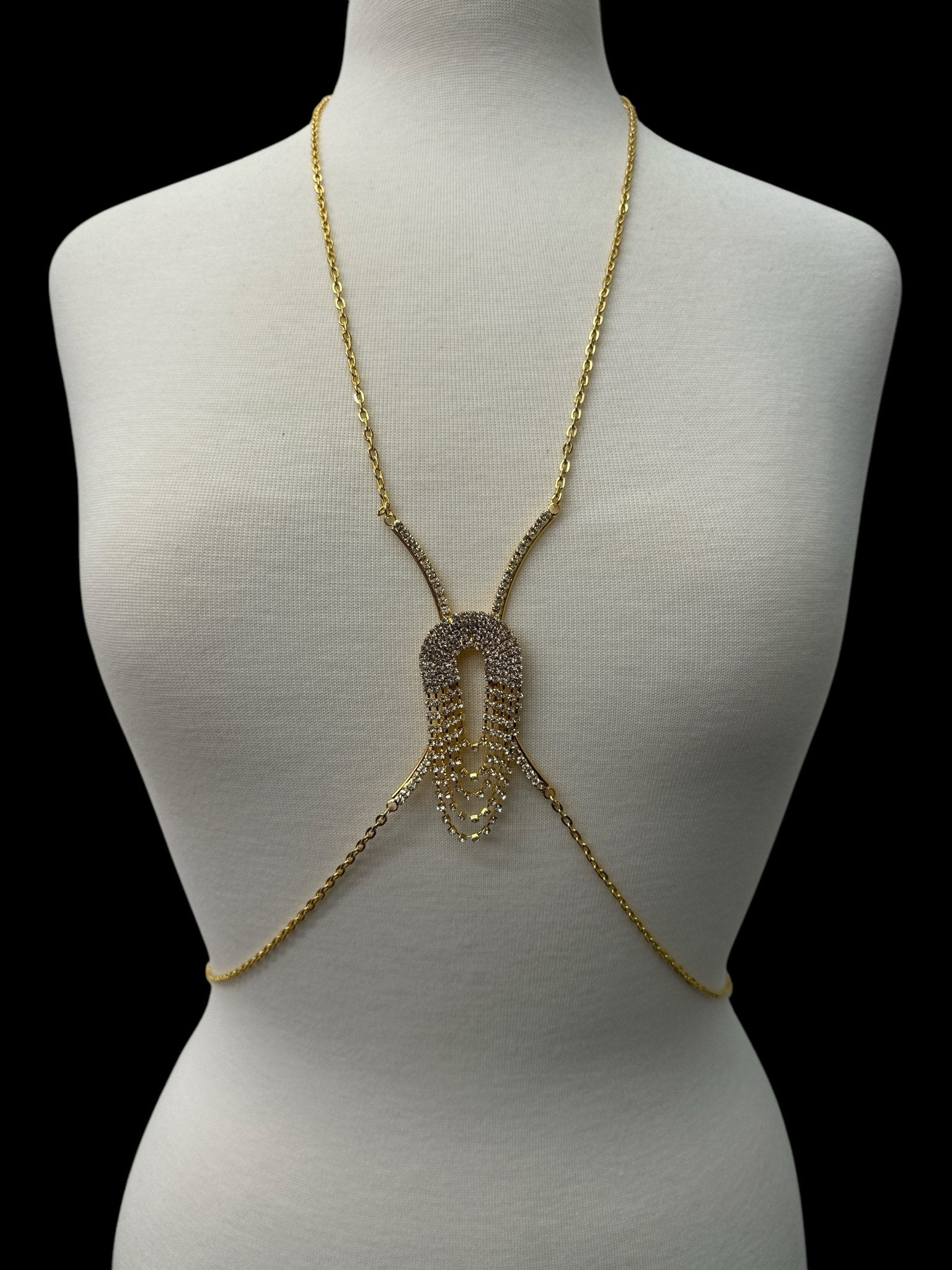 Rhinestone Body Chain Harness – Sparkling Statement Body Jewellery for Women - Fatisha Boutique