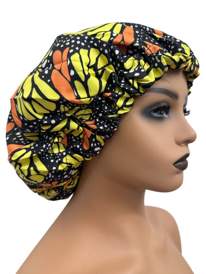 Satin Silk Double - Layered Ankara Bonnet Cap - Fatisha Boutique