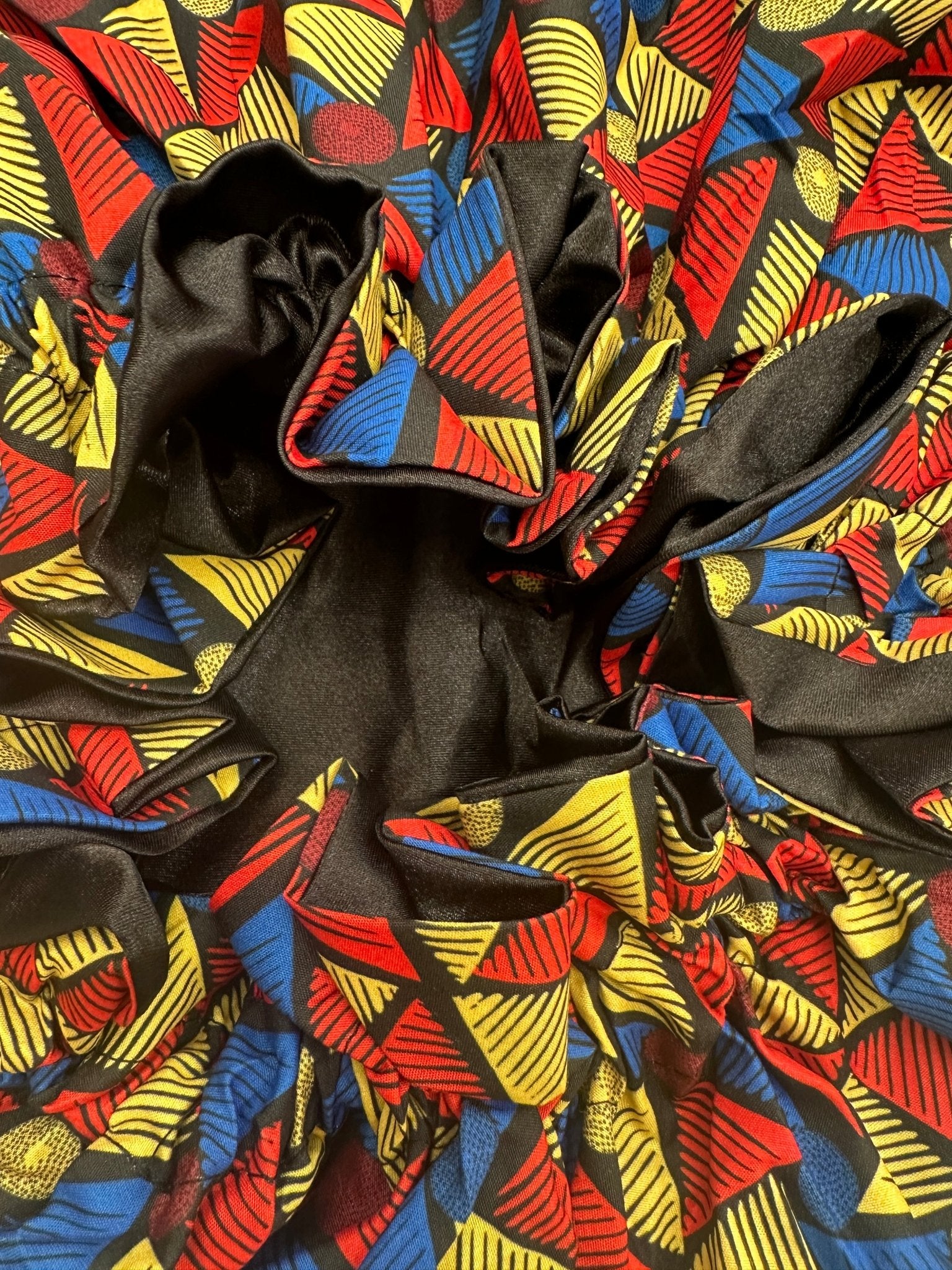 Satin Silk Double - Layered Reversible Ankara Bonnet Cap – Ruffle Edges | Stylish Hair Protection - Fatisha Boutique