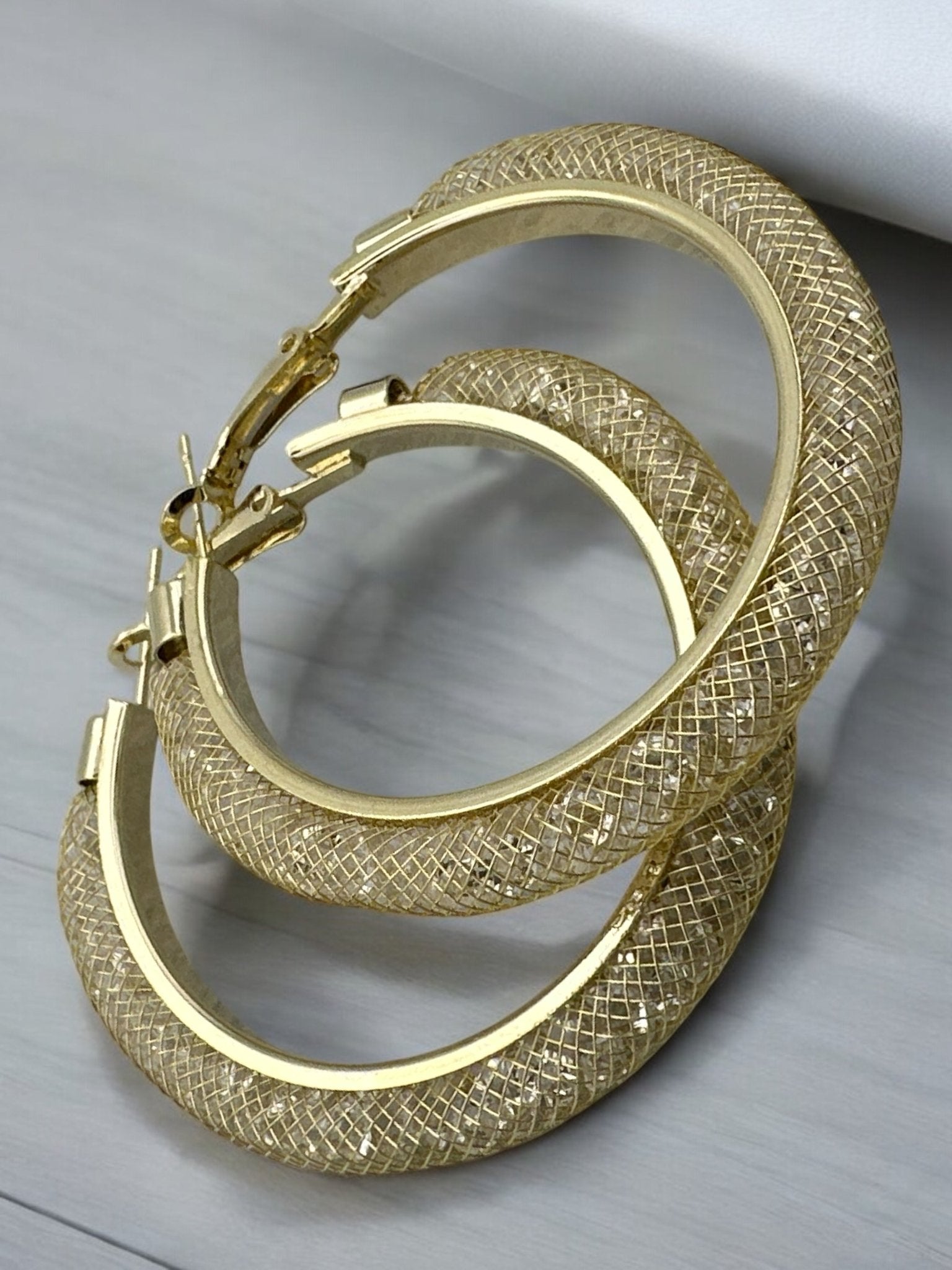 Shimmer Elegant Hoop Earrings – Gold & Silver - Fatisha Boutique