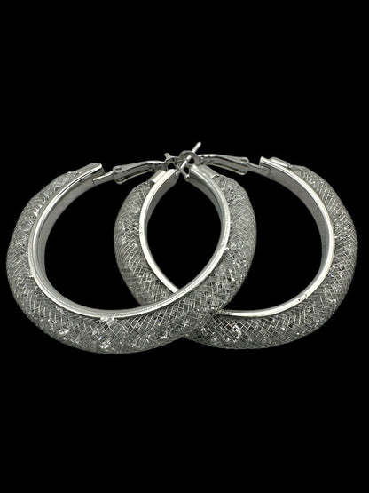 Shimmer Elegant Hoop Earrings – Gold & Silver - Fatisha Boutique