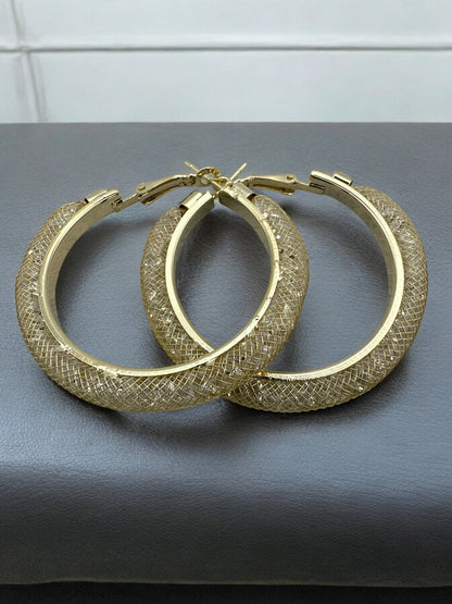 Shimmer Elegant Hoop Earrings – Gold & Silver - Fatisha Boutique
