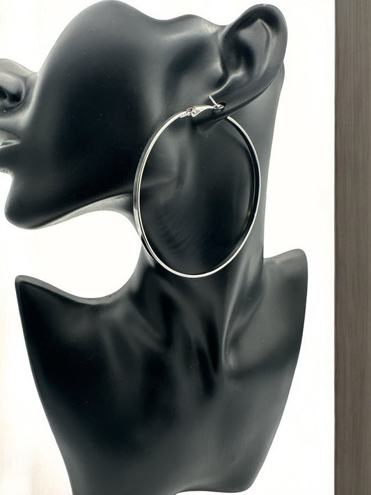 Sleek Minimalist 7cm Hoop Earrings - Fatisha Boutique
