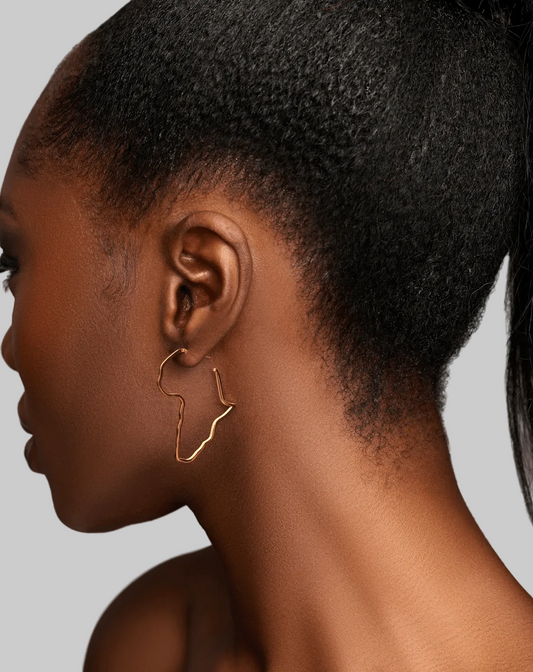 Small Lightweight Stainless Steel Africa Map Shaped Earrings - Fatisha Boutique