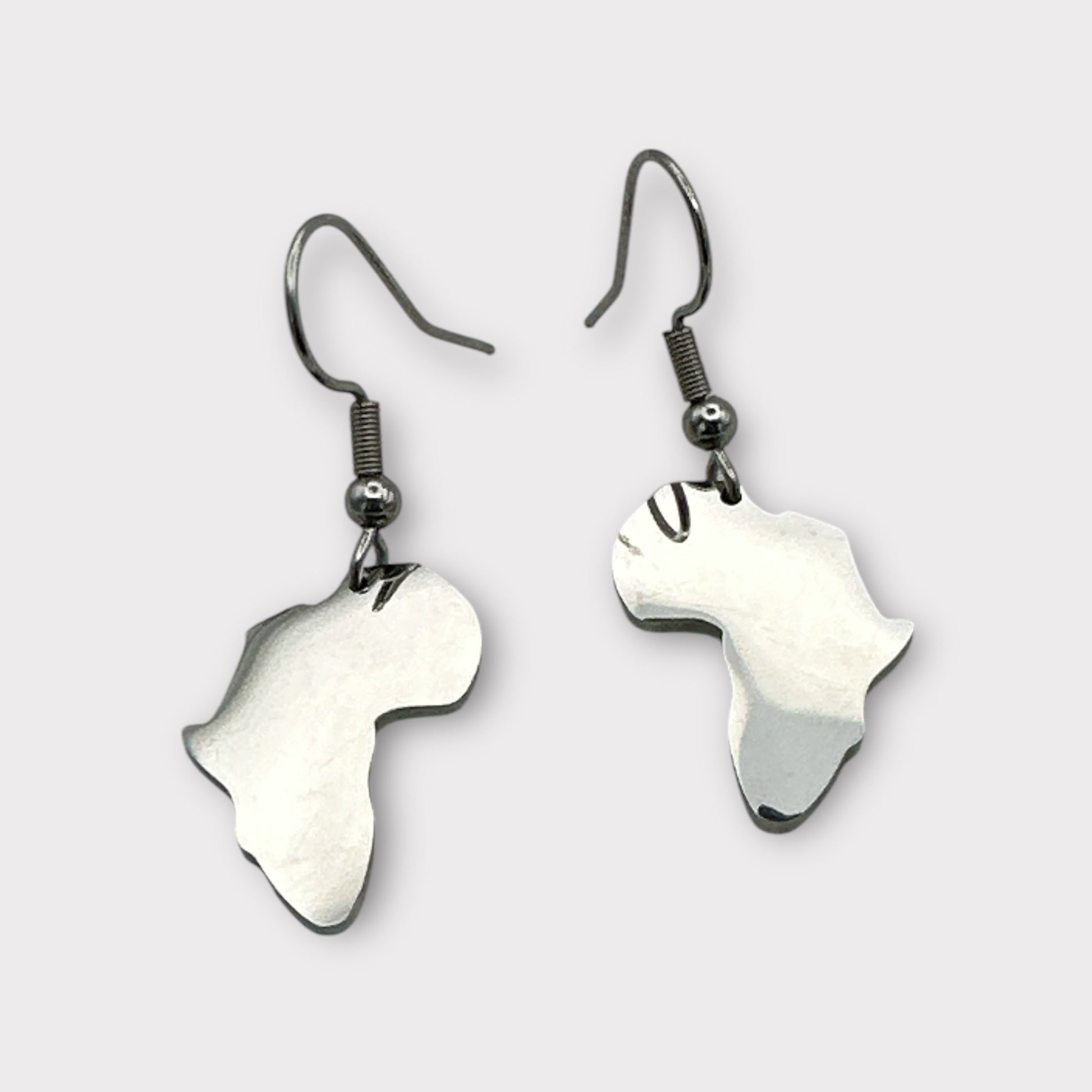 Small Stainless Steel African Map Dangle Earrings - Fatisha Boutique