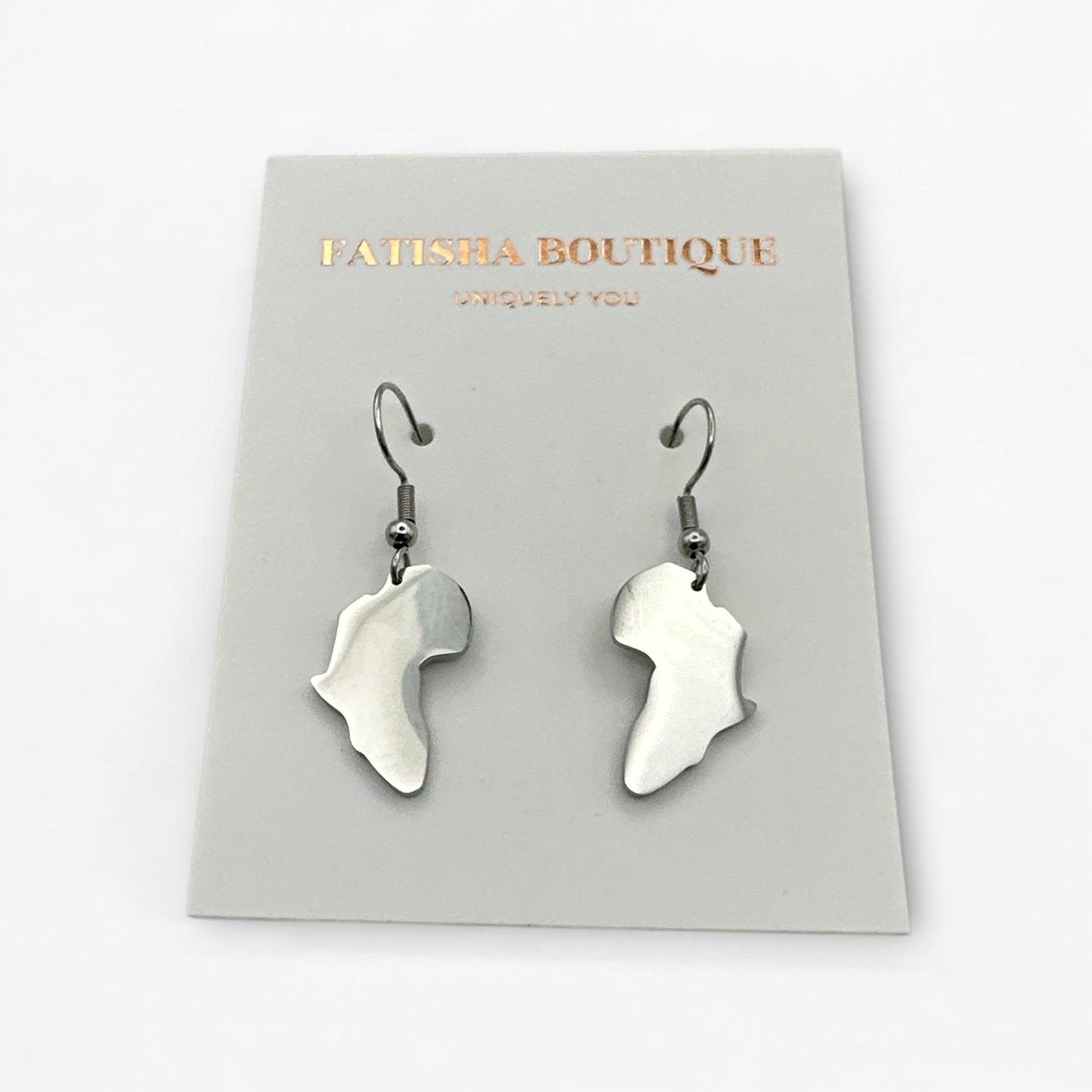 Small Stainless Steel African Map Dangle Earrings - Fatisha Boutique
