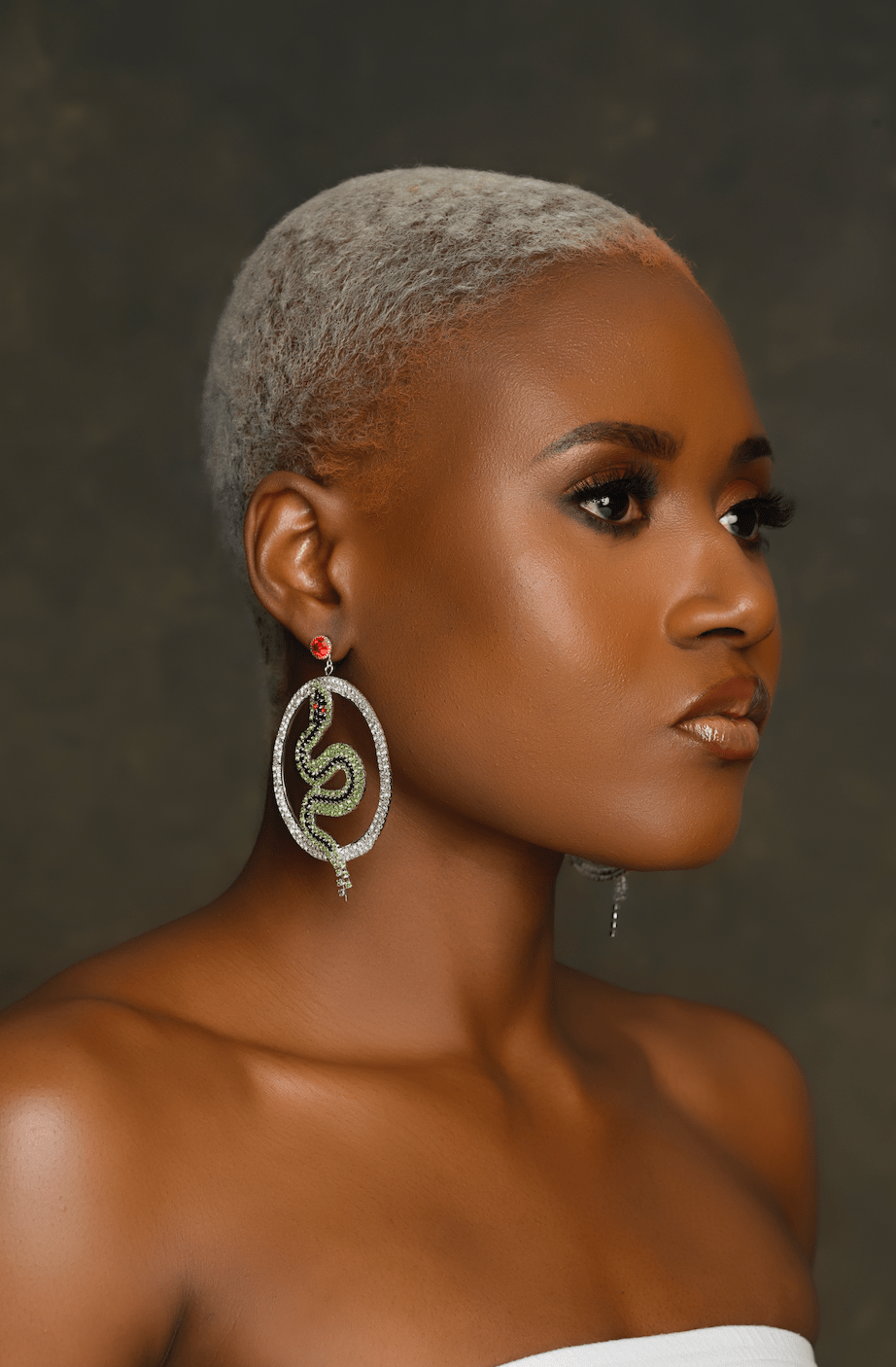 Snake Hoop Earrings - Statement Crystal Snake Design - Fatisha Boutique