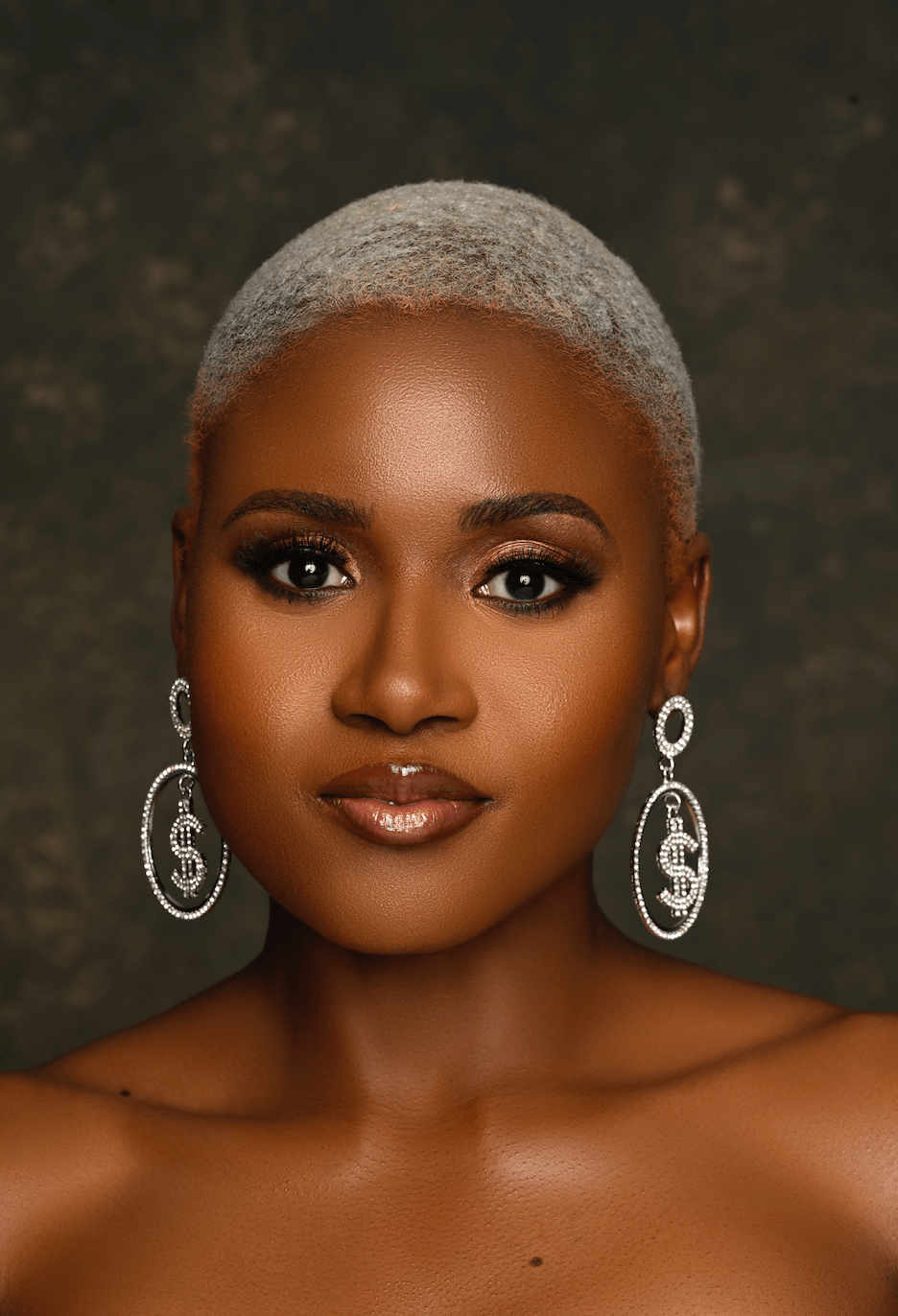 Sparkling Dollar Sign Statement Earrings – Rhinestone Dangle Earrings - Fatisha Boutique