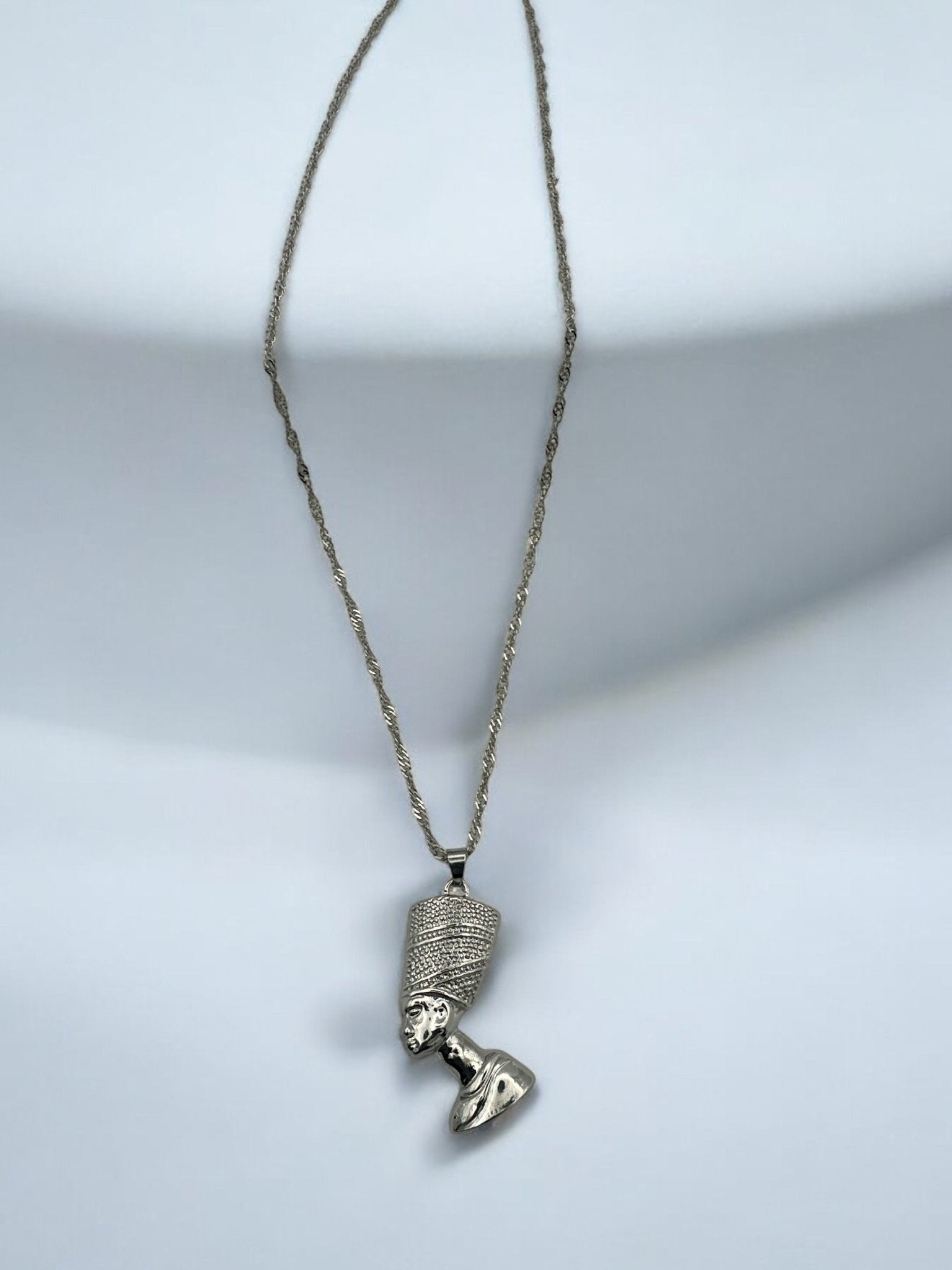Stainless Steel Ancient Egyptian Queen Nefertiti Pendant Necklace | Gold - Tone Statement Jewellery - Fatisha Boutique