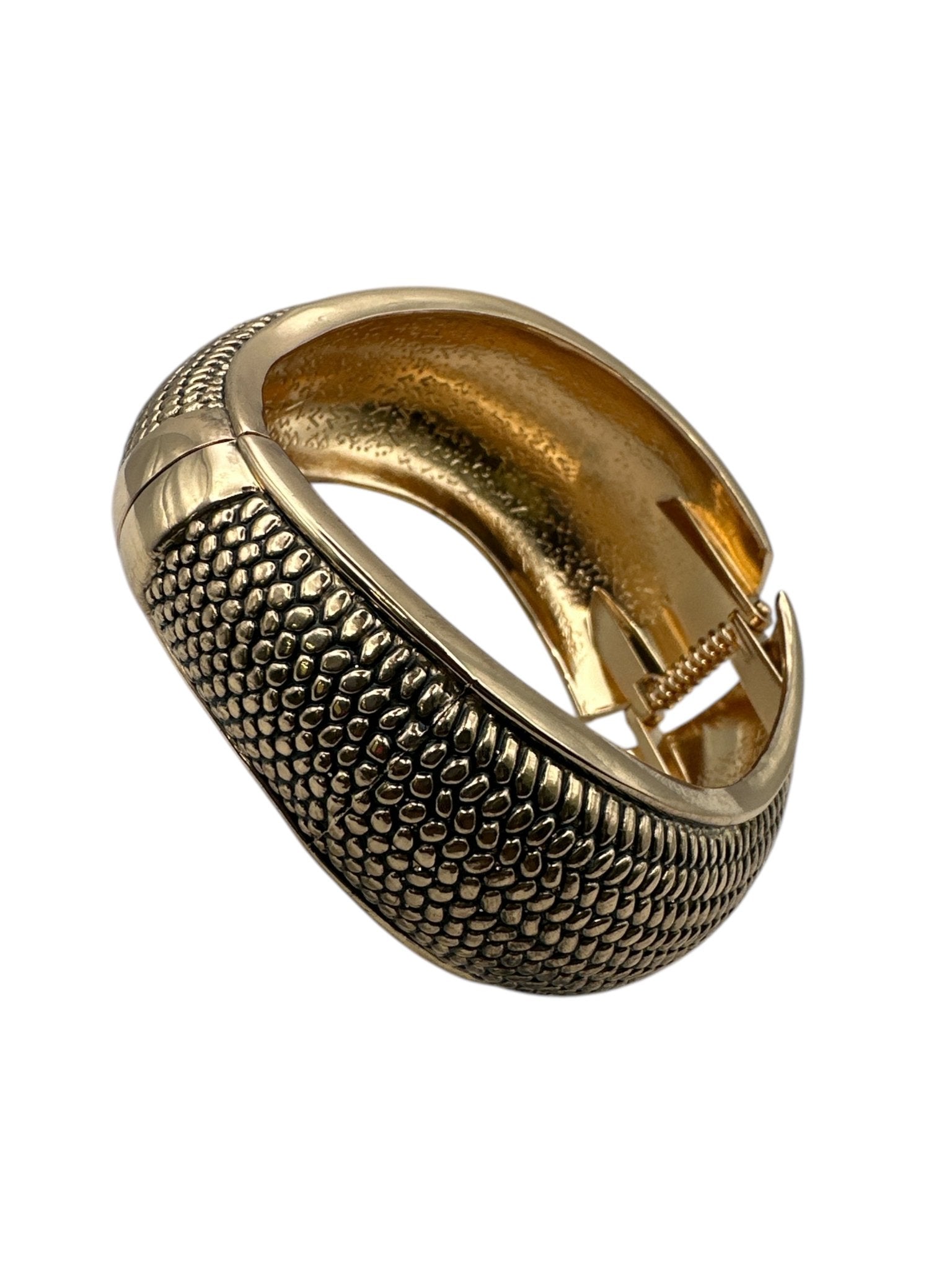 Statement Cuff Bangles – Textured Silver & Gold Bracelets - Fatisha Boutique