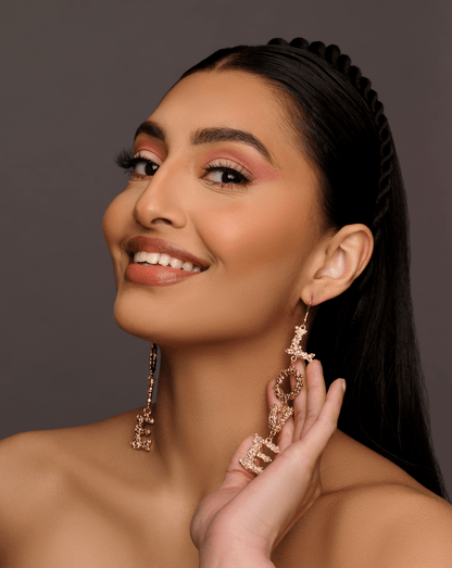 Statement "LOVE" Earrings – Bold Gold Letter Dangle Earrings - Fatisha Boutique