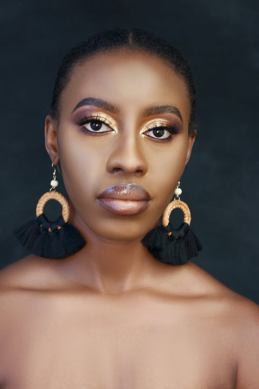 Straw Ratten Tassels Earrings - Fatisha Boutique
