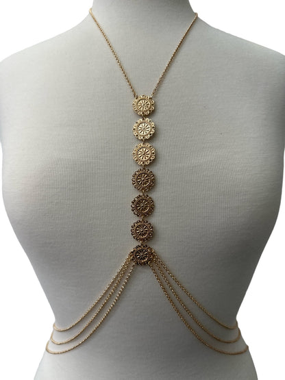 Tassels Boho Middle Metal Disc Statement Chain Body Jewellery - Fatisha Boutique