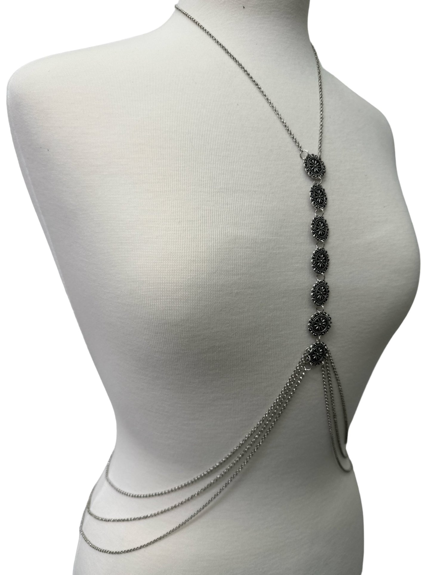 Tassels Boho Middle Metal Disc Statement Chain Body Jewellery - Fatisha Boutique